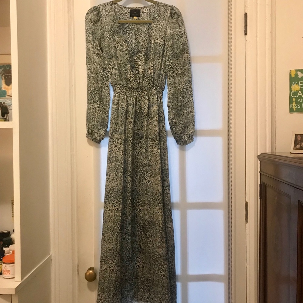 Natalie Martin Green Printed Maxi Dress